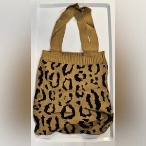Animal Print Tote / Cheetah Print Tote /Leopard Print Tote/ Knit Tote Bag NWT